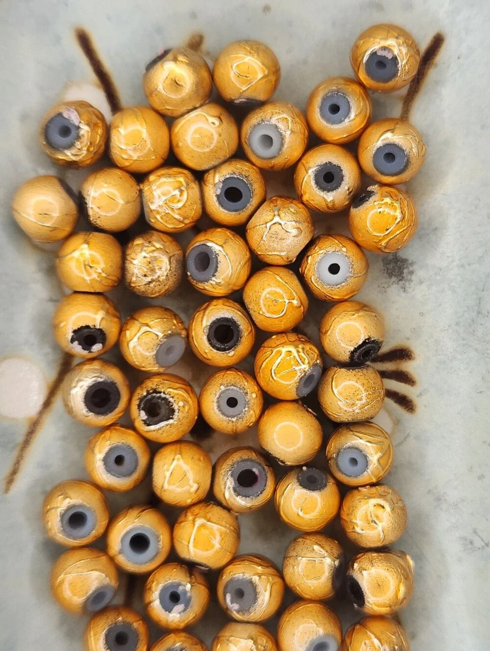 Orange Spectra Crackle Foil Metallic Beads 6mm 50 Pcs Rare #154